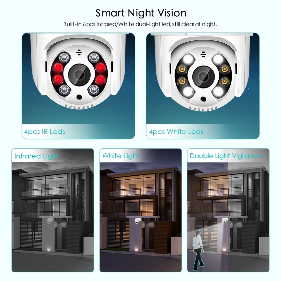 Wifi Smart Camera Full Hd Two-way Intercom Night Vision App Control Smart Outdoor Camera
